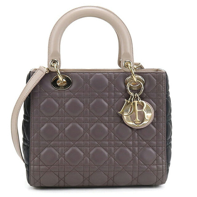 中古 ディオール トートバッグ レディース ブランド Dior レディディオール バッグ ミディアム 2WAY M0565ONGE パープル バッグ USDCD102126011