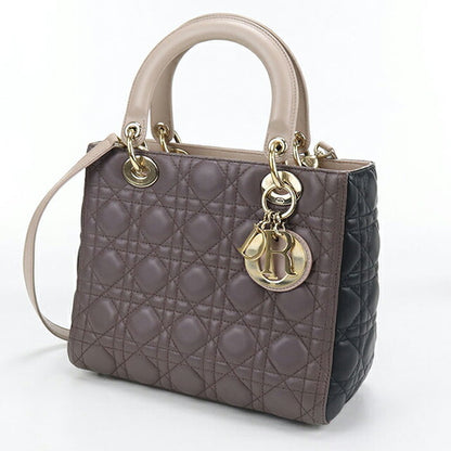 中古 ディオール トートバッグ レディース ブランド Dior レディディオール バッグ ミディアム 2WAY M0565ONGE パープル バッグ USDCD102126011