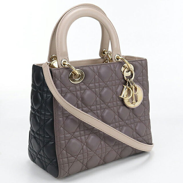中古 ディオール トートバッグ レディース ブランド Dior レディディオール バッグ ミディアム 2WAY M0565ONGE パープル バッグ USDCD102126011