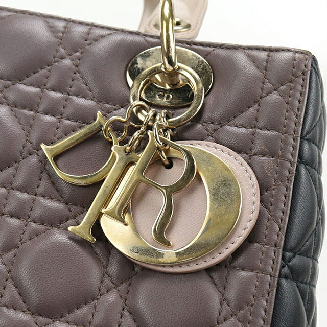 中古 ディオール トートバッグ レディース ブランド Dior レディディオール バッグ ミディアム 2WAY M0565ONGE パープル バッグ USDCD102126011