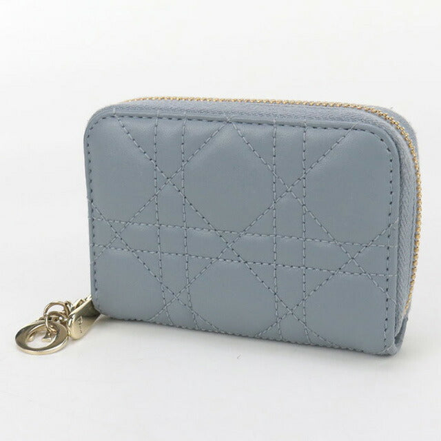 中古 ディオール 小銭入れ レディース ブランド Dior レディディオール コインケース レザー ブルー 財布 USDCD102544011