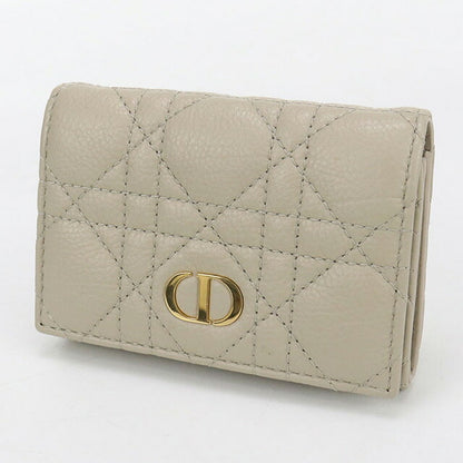 中古 ディオール 二つ折り財布 レディース ブランド Dior ディオール カロ Glycine ウォレット レザー ベージュ 財布 USDCD102545011
