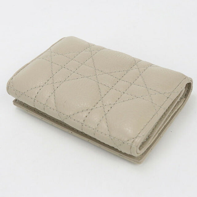 中古 ディオール 二つ折り財布 レディース ブランド Dior ディオール カロ Glycine ウォレット レザー ベージュ 財布 USDCD102545011