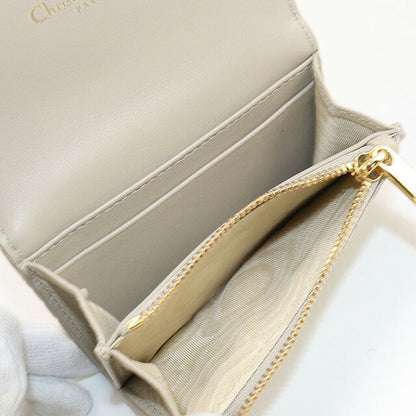 中古 ディオール 二つ折り財布 レディース ブランド Dior ディオール カロ Glycine ウォレット レザー ベージュ 財布 USDCD102545011