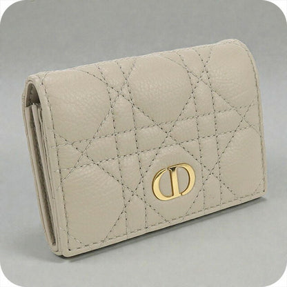 中古 ディオール 二つ折り財布 レディース ブランド Dior ディオール カロ Glycine ウォレット レザー ベージュ 財布 USDCD102545011