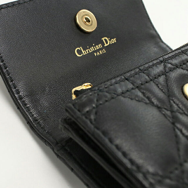 中古 ディオール 二折財布 レディース ブランド Dior ディオール ジョリー GLYCINE ウォレット S3102UNJB_M900 ブラック 財布 USDCD103593011