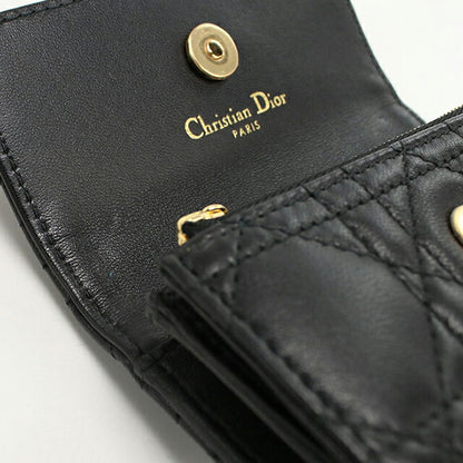 中古 ディオール 二折財布 レディース ブランド Dior ディオール ジョリー GLYCINE ウォレット S3102UNJB_M900 ブラック 財布 USDCD103593011