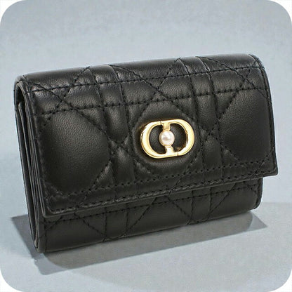 中古 ディオール 二折財布 レディース ブランド Dior ディオール ジョリー GLYCINE ウォレット S3102UNJB_M900 ブラック 財布 USDCD103593011