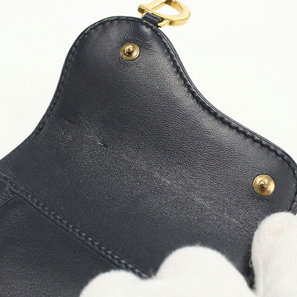 中古 ディオール 三つ折り財布 レディース ブランド Dior サドル ロータスウォレット S5652CTZQ_M928 ネイビー 財布 USDCD103637011