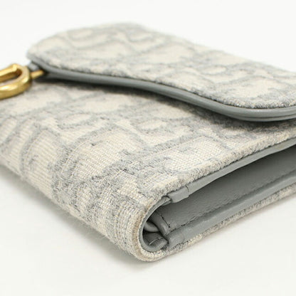 中古 ディオール 三つ折り財布 レディース ブランド Dior サドル ロータスウォレット S5652CTZQ_M932 グレー 財布 USDCD103650011