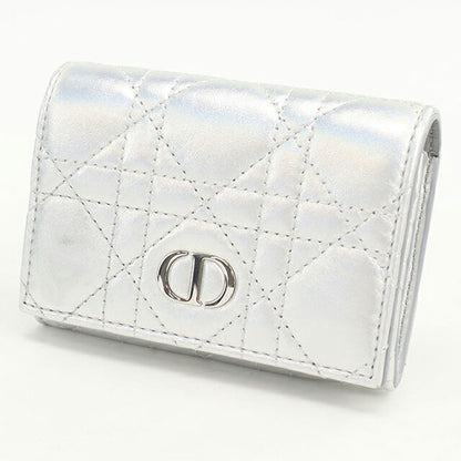 中古 ディオール 二つ折り財布 レディース ブランド Dior ディオール カロ グリシンウォレット S5132UWHC シルバー 財布 USDCD103677011