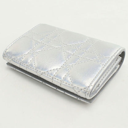 中古 ディオール 二つ折り財布 レディース ブランド Dior ディオール カロ グリシンウォレット S5132UWHC シルバー 財布 USDCD103677011
