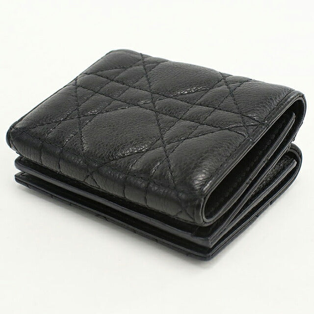 中古 ディオール 三つ折り財布 レディース ブランド Dior ディオール カロ ブラック 財布 USDCD103699011