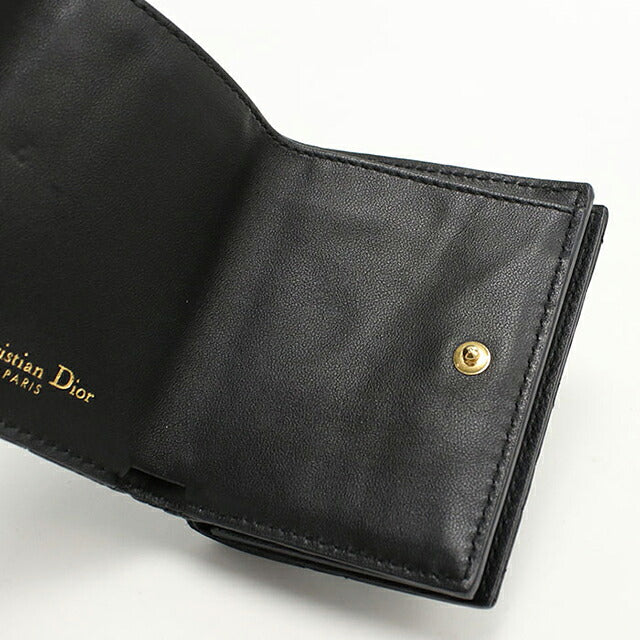 中古 ディオール 三つ折り財布 レディース ブランド Dior ディオール カロ ブラック 財布 USDCD103699011