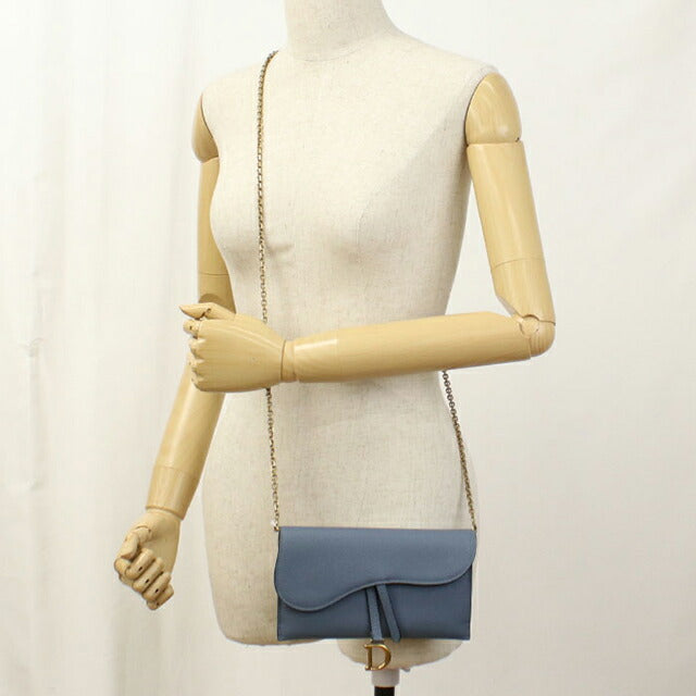 中古 ディオール チェーンウォレット レディース ブランド Dior サドル ブルー 財布 USDCD103827011