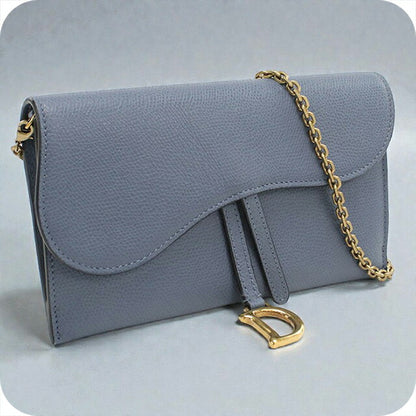 中古 ディオール チェーンウォレット レディース ブランド Dior サドル ブルー 財布 USDCD103827011