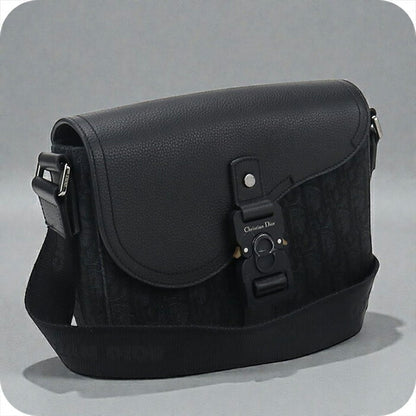 中古 ディオール ショルダーバッグ メンズ ブランド Dior サドル メッセンジャーバッグ スモール 1ADPO049YKS_H00N ブラック バッグ USDCD104250011