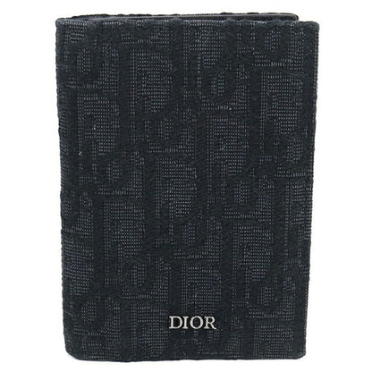 中古 ディオール カードケース メンズ ブランド Dior ディオールオブリーク 2つ折りカードホルダー 2ESCH138YSE ブラック 財布 USDCD104699011