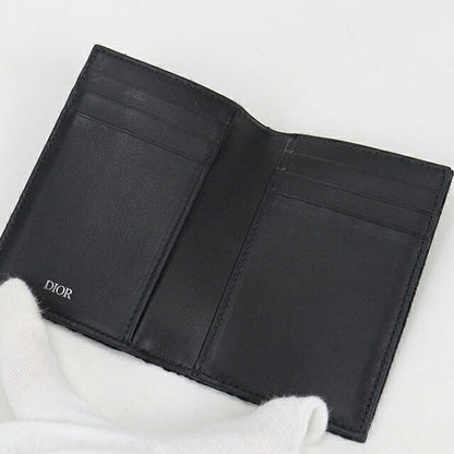 中古 ディオール カードケース メンズ ブランド Dior ディオールオブリーク 2つ折りカードホルダー 2ESCH138YSE ブラック 財布 USDCD104699011