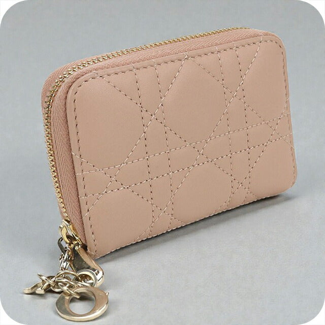 二手 Dior 零钱包 女士品牌 Dior Lady Dior 零钱包粉色钱包 USDCD104834011
