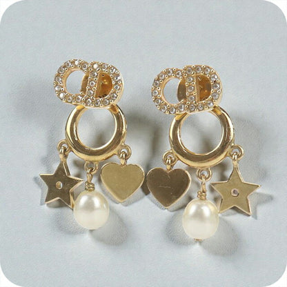 Used Dior earrings ladies brand Dior gold accessories USDCD105115011