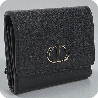 Used Dior tri-fold wallet ladies brand Dior black wallet USDCD105430011