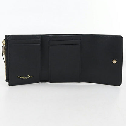 Used Dior tri-fold wallet ladies brand Dior black wallet USDCD105430011