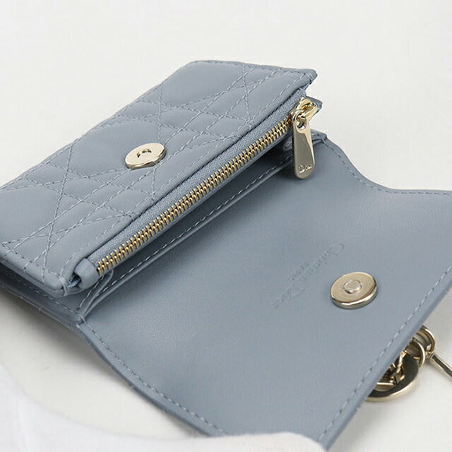 中古 ディオール 二折財布 レディース ブランド Dior マイディオール グリシン ウォレット S0966ONMJ_M81B ブルー 財布 USDCD105600011