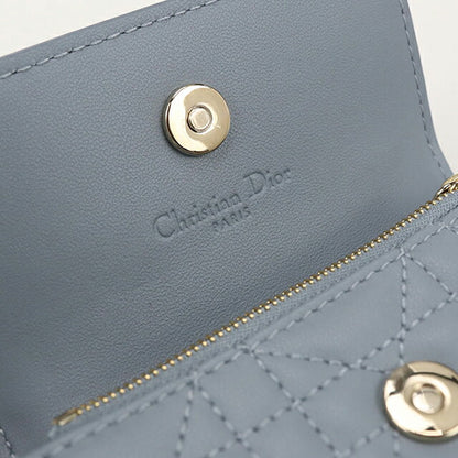 中古 ディオール 二折財布 レディース ブランド Dior マイディオール グリシン ウォレット S0966ONMJ_M81B ブルー 財布 USDCD105600011