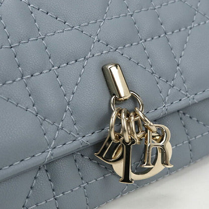 中古 ディオール 二折財布 レディース ブランド Dior マイディオール グリシン ウォレット S0966ONMJ_M81B ブルー 財布 USDCD105600011