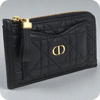 二手 Dior 零钱包女士品牌 Dior Dior Caro 拉链卡包黑色钱包 USDCD105641011