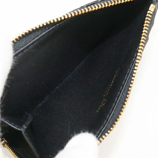 二手 Dior 零钱包女士品牌 Dior Dior Caro 拉链卡包黑色钱包 USDCD105641011
