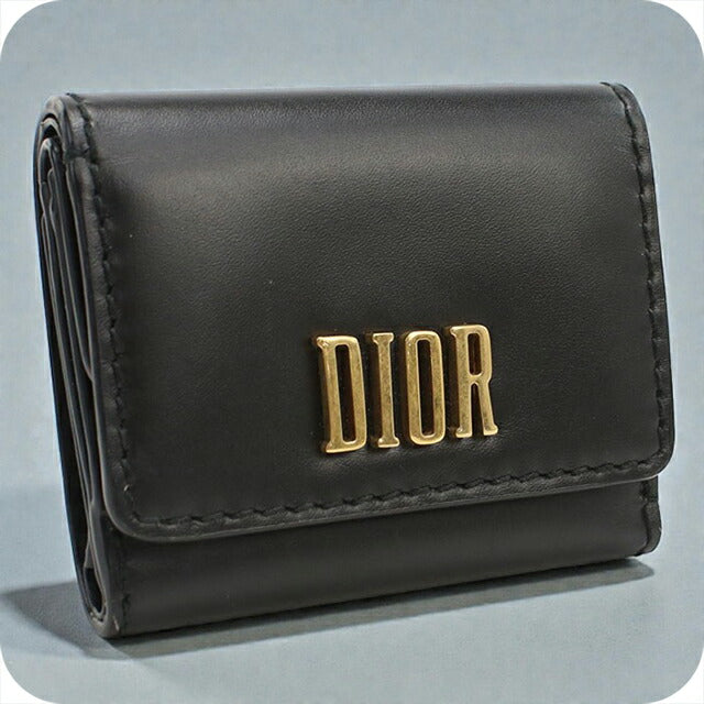 Used Dior tri-fold wallet ladies brand Dior black wallet USDCD105889011