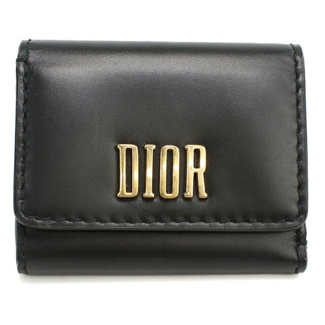 中古 ディオール 三折財布 レディース ブランド Dior ブラック 財布