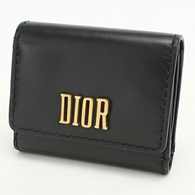 Used Dior tri-fold wallet ladies brand Dior black wallet USDCD105889011
