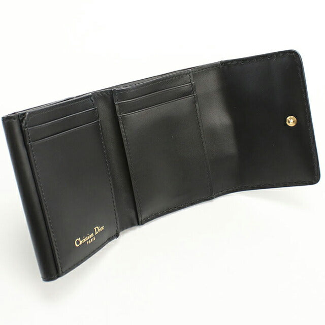 Used Dior tri-fold wallet ladies brand Dior black wallet USDCD105889011