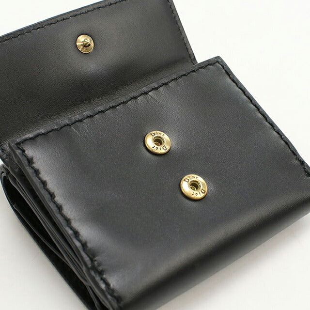 Used Dior tri-fold wallet ladies brand Dior black wallet USDCD105889011