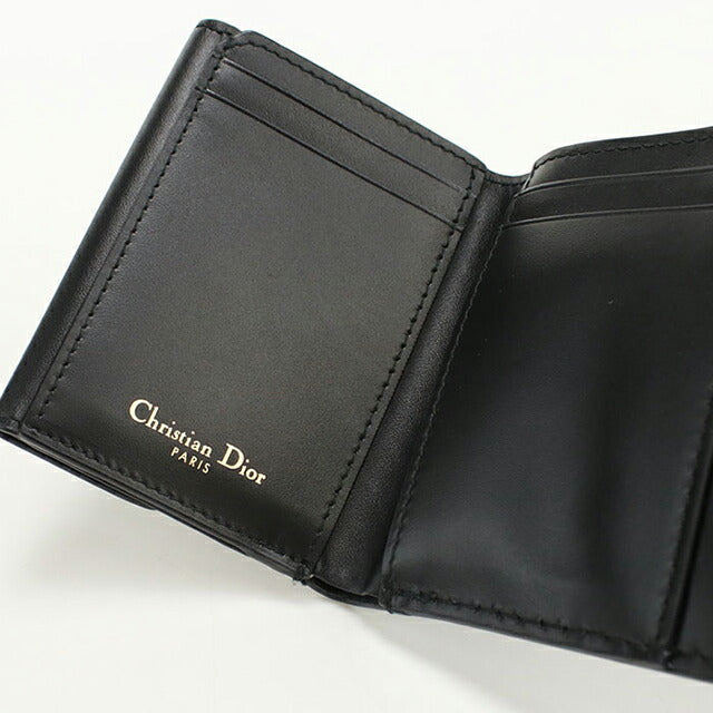 Used Dior tri-fold wallet ladies brand Dior black wallet USDCD105889011