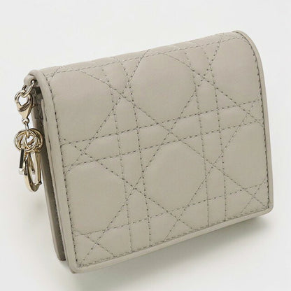 二手 Dior 双折钱包 女士品牌 Dior Lady Dior Gardenia 钱包 米色钱包 USDCD106477011