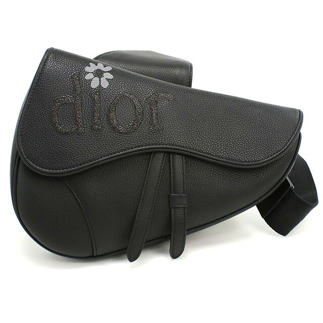 中古 ディオール ボディバッグ メンズ ブランド Dior サドル レザー ブラック バッグ USDCD106584011
