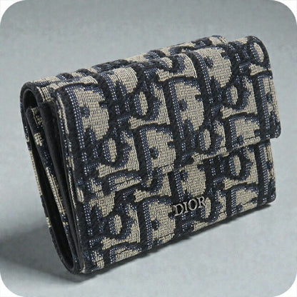 二手 Dior Trifold 钱包 女士品牌 Dior Dior Oblique Trifold 钱包 海军蓝钱包 USDCD106627011