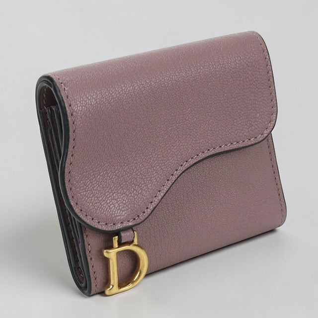 中古 ディオール 三折財布 レディース ブランド Dior サドル ロータス ウォレット パープル 財布 USDCD106780011