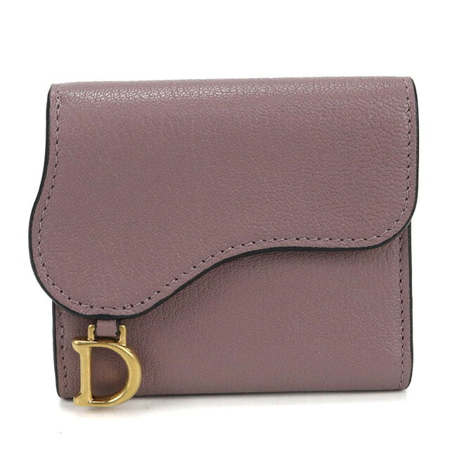 中古 ディオール 三折財布 レディース ブランド Dior サドル ロータス ウォレット パープル 財布 USDCD106780011