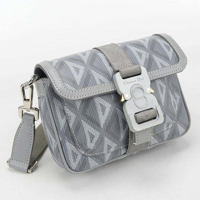 クリスチャンディオール Christian Dior ショルダーバッグ サドルバッグ キャンバス グレー ユニセックス 送料無料【中古】 z6784 Christian Dior - クリスチャンディオール Christian Dior ショルダー