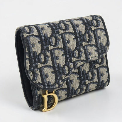 中古 ディオール 三つ折り財布 レディース ブランド Dior サドル ニンフェア　ウォレット S5912CTZQ_M928 ネイビー 財布 USDCD106959011