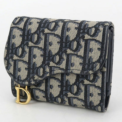 中古 ディオール 三つ折り財布 レディース ブランド Dior サドル ニンフェア　ウォレット S5912CTZQ_M928 ネイビー 財布 USDCD106959011