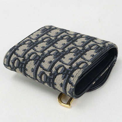 中古 ディオール 三つ折り財布 レディース ブランド Dior サドル ニンフェア　ウォレット S5912CTZQ_M928 ネイビー 財布 USDCD106959011