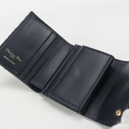 中古 ディオール 三つ折り財布 レディース ブランド Dior サドル ニンフェア　ウォレット S5912CTZQ_M928 ネイビー 財布 USDCD106959011