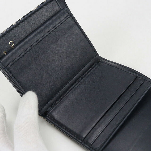 中古 ディオール 三つ折り財布 レディース ブランド Dior サドル ニンフェア　ウォレット S5912CTZQ_M928 ネイビー 財布 USDCD106959011