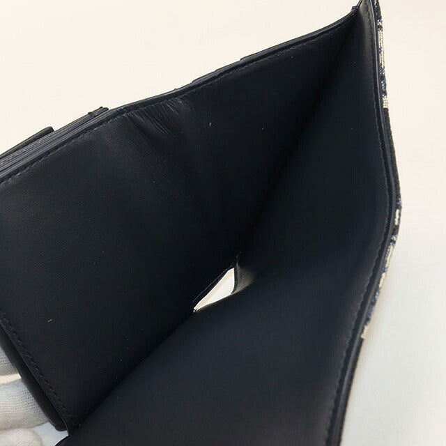 中古 ディオール 三つ折り財布 レディース ブランド Dior サドル ニンフェア　ウォレット S5912CTZQ_M928 ネイビー 財布 USDCD106959011